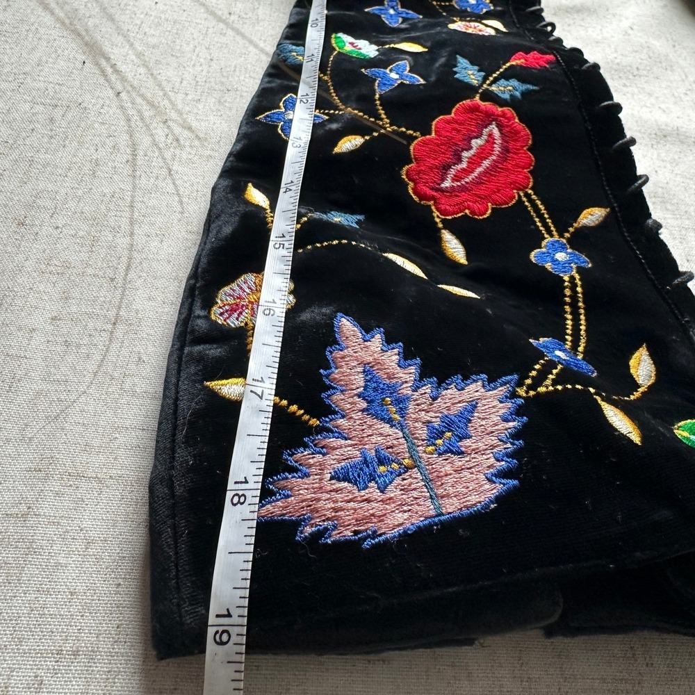 Alice + Olivia Vesey Embroidered Velvet Knee High Lace Up Boots 37 - Picture 10 of 10